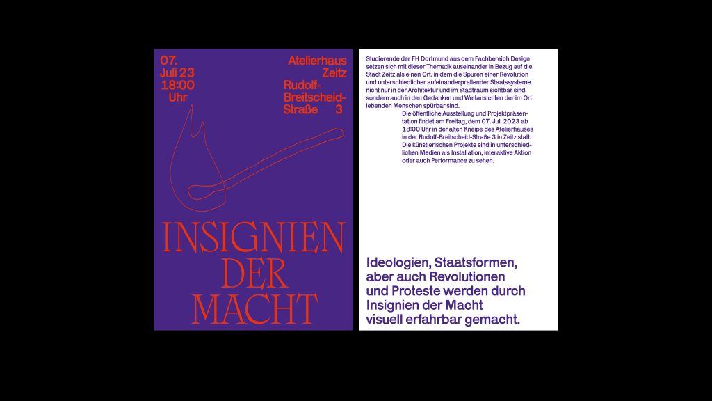 open space zeitz 2023 – Corporate Design Insignien der Macht, Machtmahl, Jule Orlik